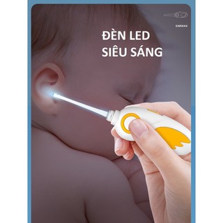Dụng cụ ráy tai lấy mũi SAFETY mini có đèn led  kèm nhíp đầu silicon an toàn cho bé - chăm sóc tai cao cấp dành cho bé