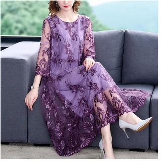 Đầm Voan Trung Niên Dự Tiệc Sang Trọng Quý Phái VH61