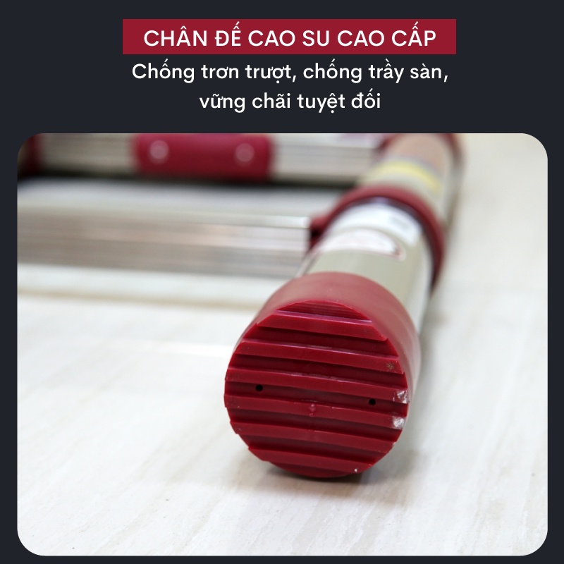 Thang Inox rút đơn 3,8m - 4,4m - 5.4m gấp gọn Nhập Khẩu FUJIHOME, thang rút gọn chữ I chốt tự động telescopic ladder