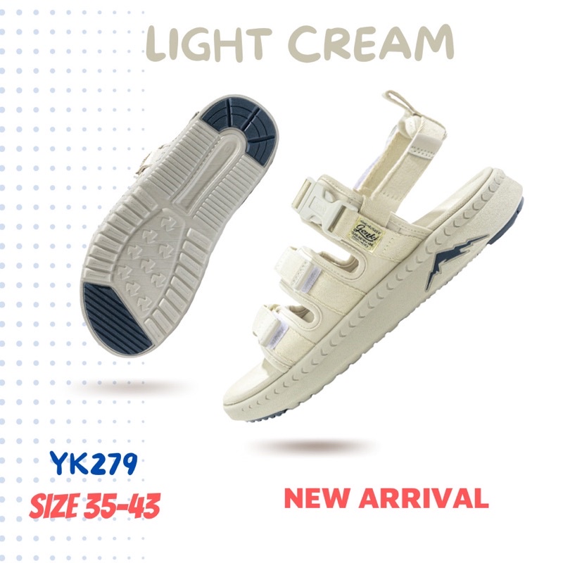 Ảnh Giày Sandal Nam Nữ Genki Màu Kem Quai Chéo Thời Trang Cao Cấp Chính Hãng YK279 1