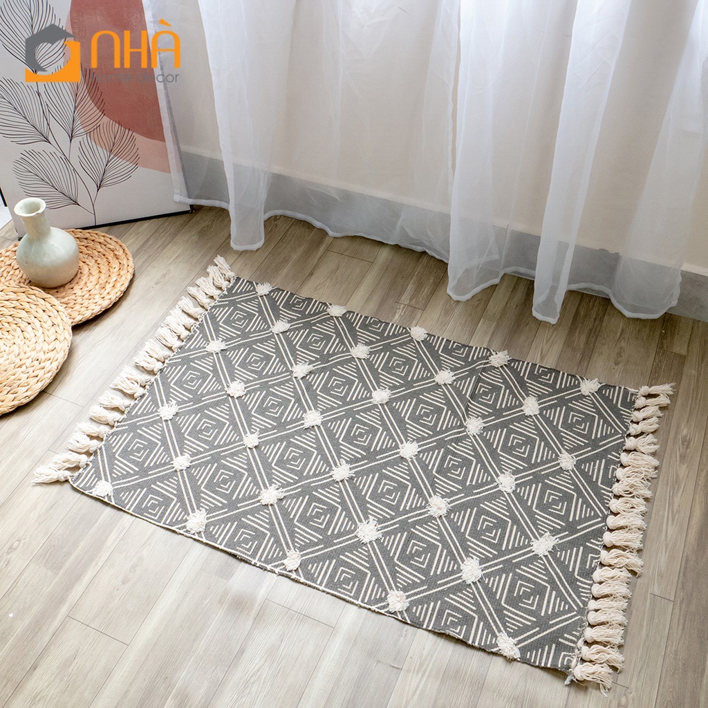Thảm Trải Sàn Canvas Phong cách Bắc Âu Hiện Đại kích thước 60x90cm