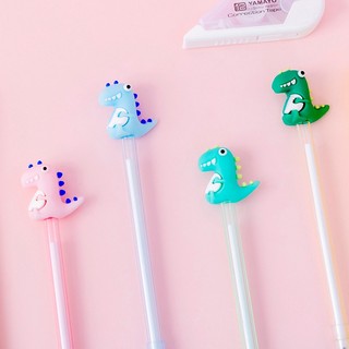 3 Bút Nước Gel Đen Khủng Long Ngồi Trong Suốt - Thỏ Hồng VPP