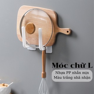 Móc chữ L dán tường treo đồ đa năng,móc dán ko cần khoan đục treo đồ nhà tắm,nhà bếp tiện lợi { H }