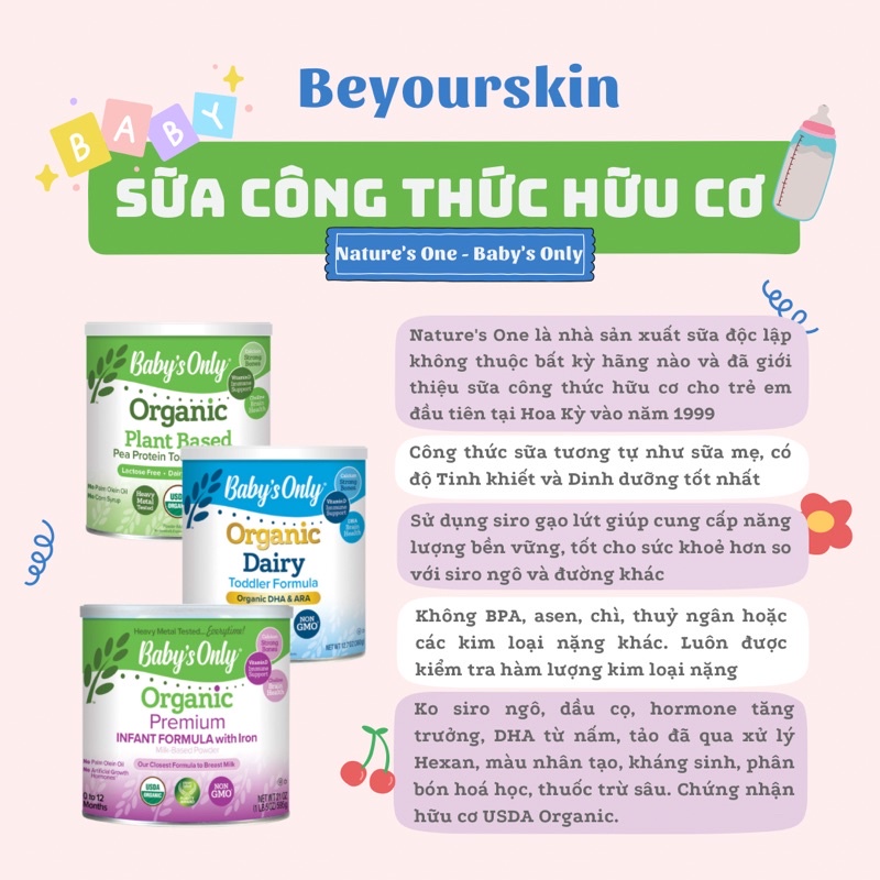 Sữa công thức hữu cơ Nature's One Baby's Only Organic Premium Infant