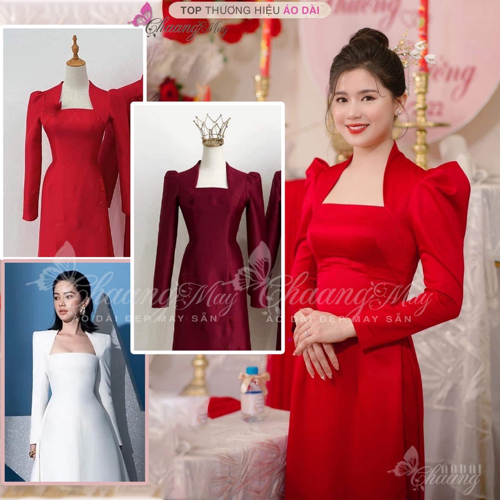 Áo Dài Cách Tân Truyền Thống An Kỳ Cổ Vuông Trễ Tay Bồng Chaang May Sẵn Vai  Phồng Cô Dâu Dự Tiệc Cưới Lễ Tết Đẹp Adc685 | Shopee Việt Nam