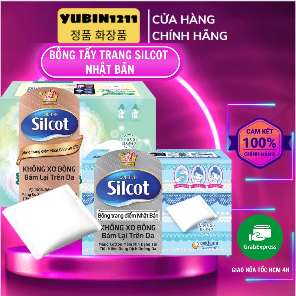 Bông tẩy trang Silcot Nhật Bản Hộp 82 Miếng Xanh Dương & Hộp 66 Miếng ...