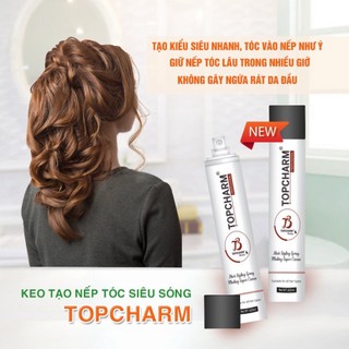Keo Xịt Tóc TOPCHARM 420ml -  Giúp Tạo Kiểu Và Giữ Nếp Tóc Trong Nhiều Giờ
