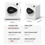 Máy sấy Quần Áo Thông minh ACANTHASTER, Sấy khô hoàn toàn, khử trùng tia cực tím, lọc bụi bẩn và bông dư thừa — ảnh 3