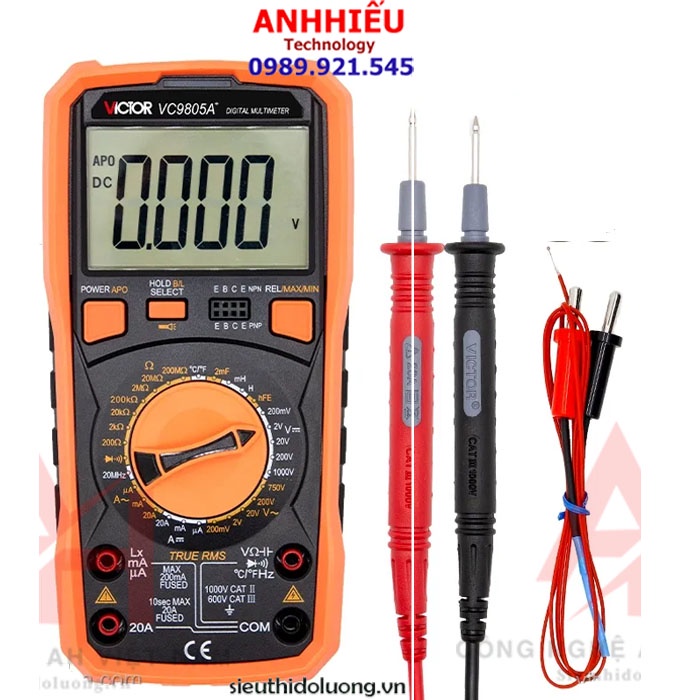 VICTOR VC-9805A+ đồng hồ vạn năng điện tử Victor VC 9805A+ đo cuộn cảm ...
