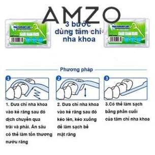 AMZO_HỘP 50 TĂM CHỈ NHA KHOA CHĂM SÓC RĂNG MIỆNG/TĂM XỈA RĂNG KHÔNG GÂY ĐAU NƯỚU/LÀM SẠCH KẼ RĂNG