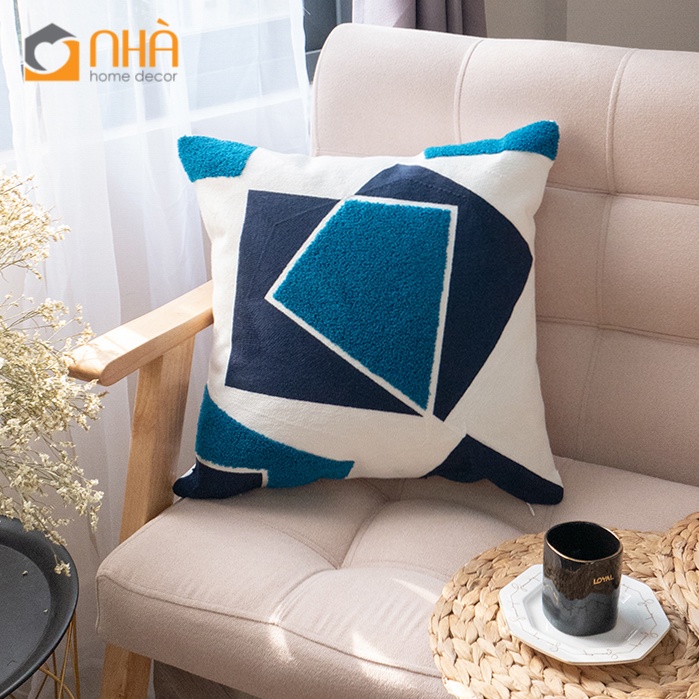 Vỏ Gối Tựa Lưng Sofa Canvas Dệt Nổi Họa Tiết Đặc Sắc Phong Cách Bắc Âu Sang Trọng Cao Cấp
