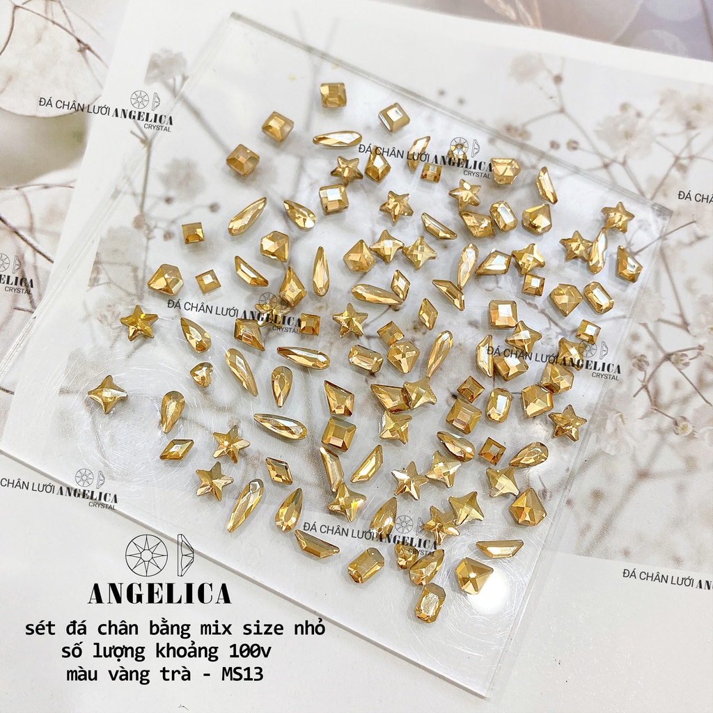 Set đá chân bằng size mini , size vừa loại thường trang trí móng đính nail ANGELICA SDM SMN
