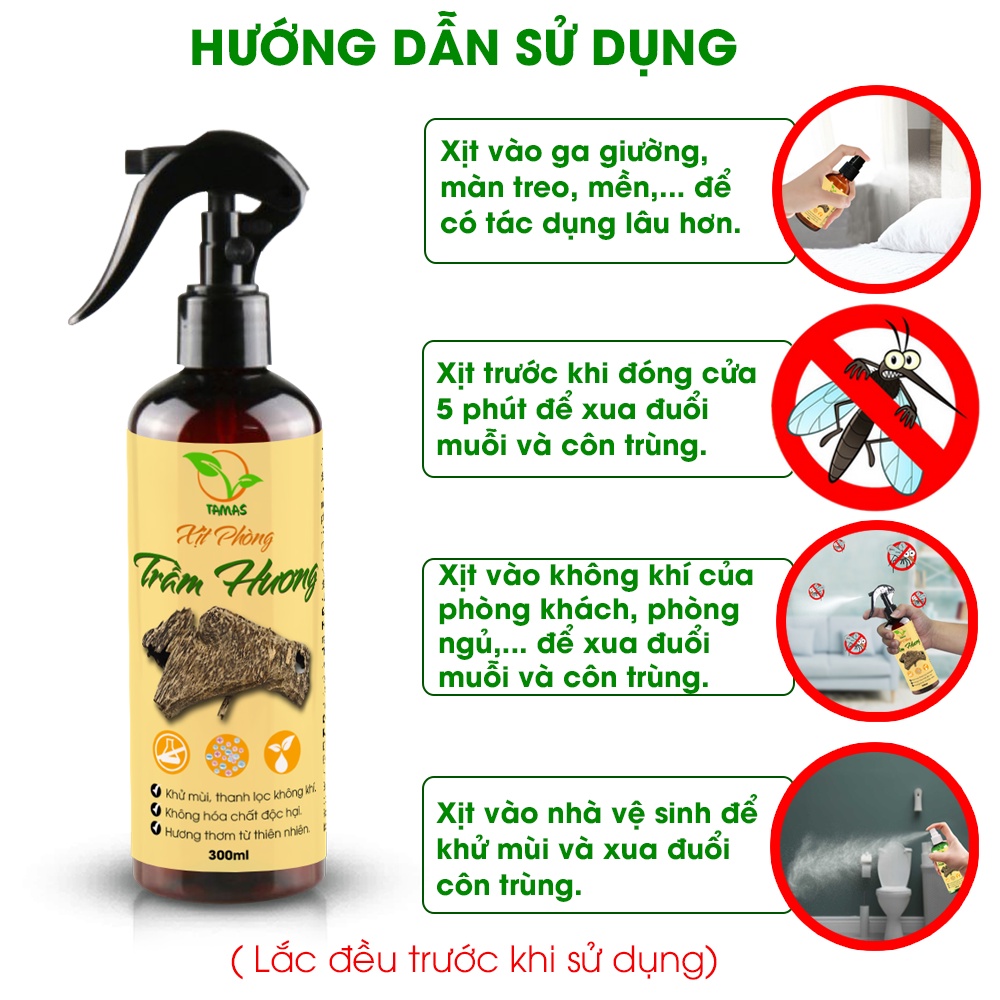 Ảnh Xịt phòng Trầm Hương chai 300ml, hương thơm quyến rũ, thư giãn tinh thần, an thần, giải tỏa stress,... 4
