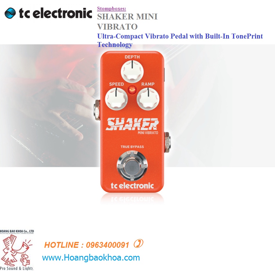 SHAKER MINI VIBRATO Guitar and Bass Tc Electronic - Bàn Đạp Pedal Ghita