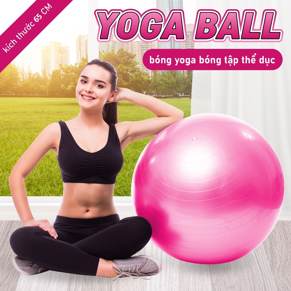 Ảnh KHÔNG KÈM BƠM  Bóng tập Yoga/Gym cao cấp 65cm Thái Lan 1