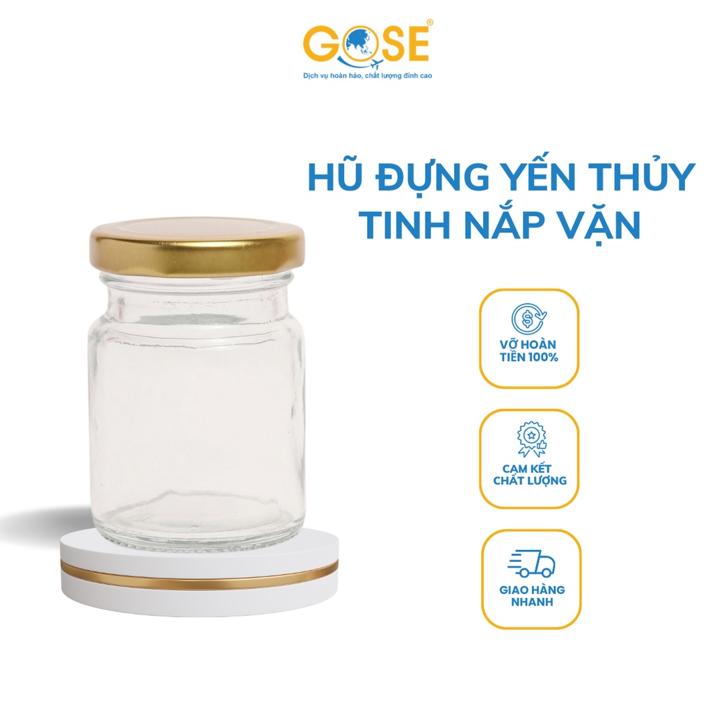 Ảnh Hũ chưng yến thủy tinh nắp vặn 70ml GOSE hộp đựng thực phẩm giúp bảo quản đồ ăn 1