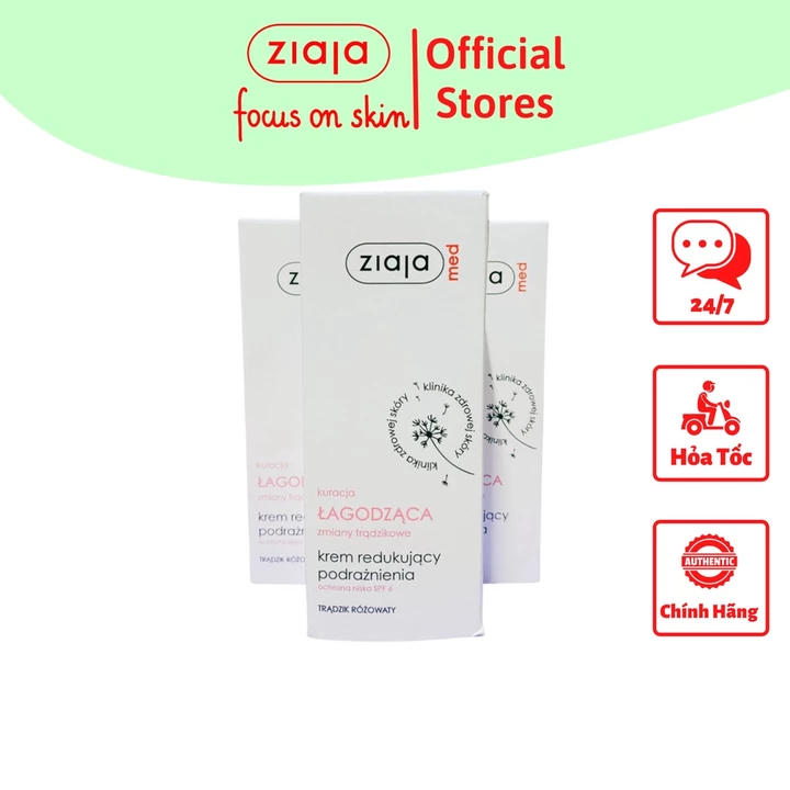 kem loại bỏ viêm nang lông Ziaja Med Hồng 50ml giam viêm lỗ chân lông giảm xưng viêm á sừng thô ráp