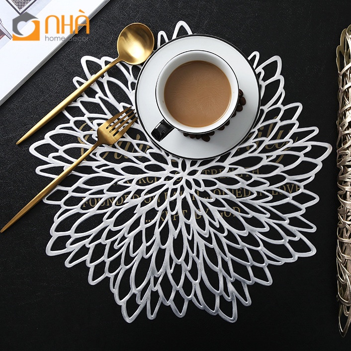 Tấm Lót Bàn Ăn Placemat In Cách Nhiệt Bronzing Sang Trọng