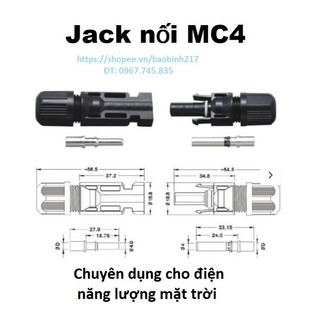 JACK MC4 cút nối chuyên dụng cho cáp năng lượng mặt trời