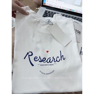 Áo Thun 3158 In Chữ RESEARCH Form Rộng Unisex Chất Cotton Khô Loại 1, Thoáng Mát, Thấm Hút Mồ Hôi HANOVA