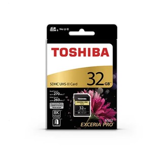 Thẻ nhớ Máy ảnh SDHC Toshiba Exceria Pro N502 32GB UHS-II U3 8K V90 - Đọc 270MB/s, Ghi 260MB/s