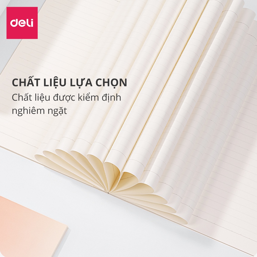 Sổ Vở Ghi Chép Dán Gáy Nusign A5/B5 Cao Cấp Deli - Kẻ Ngang 80 trang - Chống Lóa - Sổ Tay Planner, Tập Vở Học Sinh