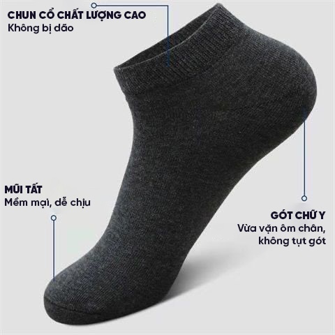 Tất vớ cổ ngắn nam nữ chât liệu cotton co giãn bốn chiều, phong cách đơn giản dễ phối đồ - Ekiu Shop