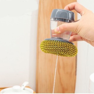 Cọ Xoong Nồi Có Tay Cầm Kèm Bình Chứa Dầu Rửa Siêu Tiện Lợi, Búi Sắt Cọ Bát Đĩa Đa Năng - Mã: CO XOONG NOI