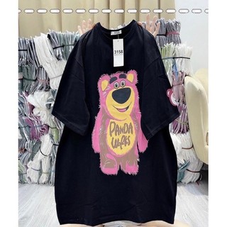 Áo phông tay lỡ cotton Gấu Panta Wofks , áo thun nam nữ tay lỡ Gấu Panta Wofks over - Gấu Panta