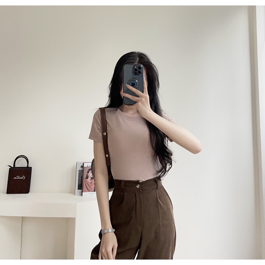 XẢ HÀNG Áo thun len mỏng form <45kg dáng vừa mềm mỏng siêu mát Miha Studio