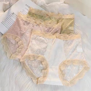 Quần lót nữ ren lưới cao cấp siêu mỏng thoáng mát, đính nơ mềm mại và sexy DEVARI L096