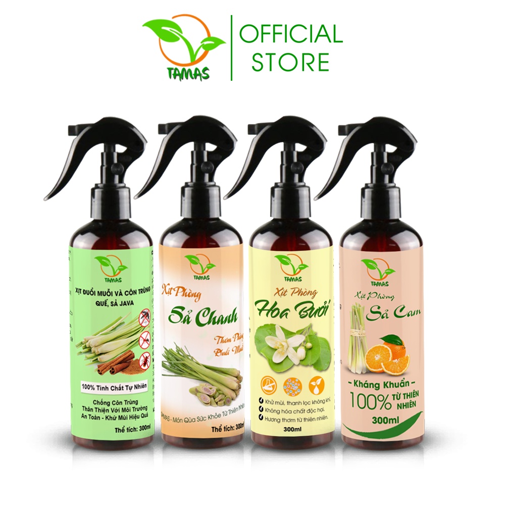 Ảnh Xịt thơm phòng TAMAS mix mùi (tự chọn mùi) hương Hoa Bưởi, Sả Chanh, Quế, Bạc Hà,...chai 300ml, thơm phòng, đuổi muỗi. 1