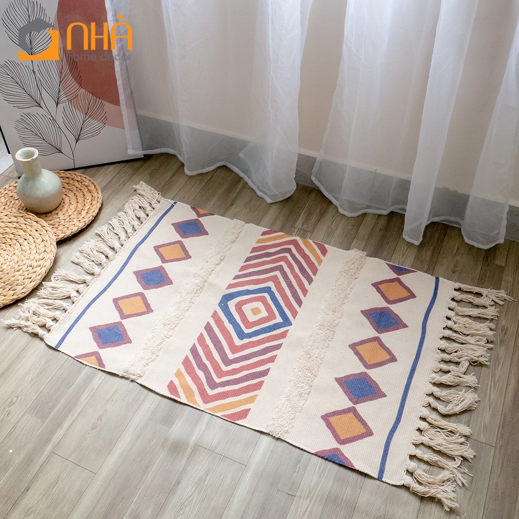 Thảm Trải Sàn Canvas Phong cách Bắc Âu Hiện Đại kích thước 60x90cm