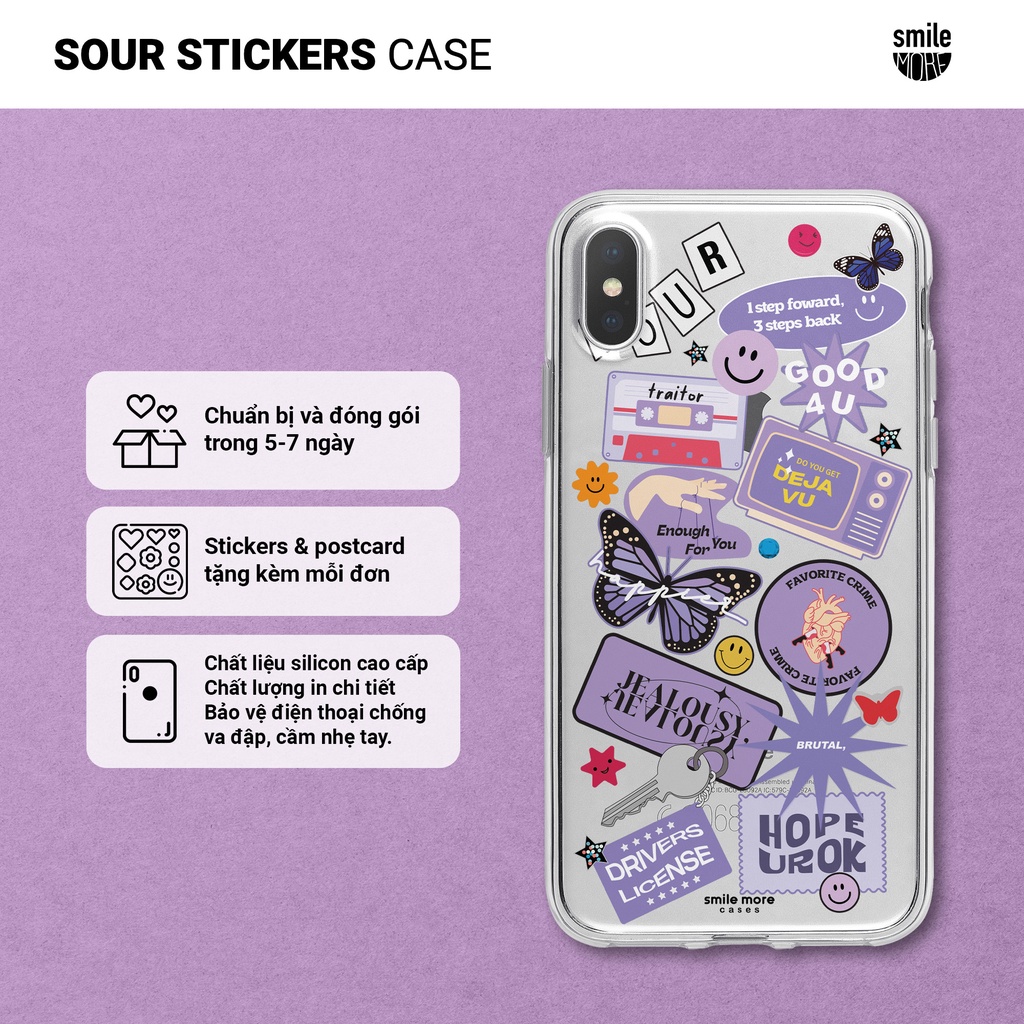 Ốp lưng Smile More dành cho iPhone theo album Sour của Olivia Rodrigo ...