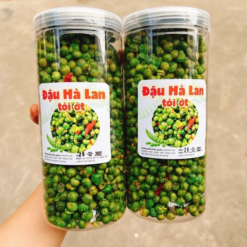 Đậu Hà Lan Tỏi Ớt loại 1 hàng ngon hạt lớn hộp 400gr/500Gr