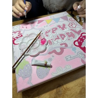Tranh tô màu theo số Happy Birthday - Chúc mừng sinh nhật - Được căng khung sẵn