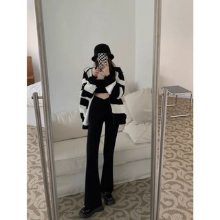 Quần thun loe lưng chữ V hack eo chất thun tôn dáng dáng ôm gym thể thao Trend y2k