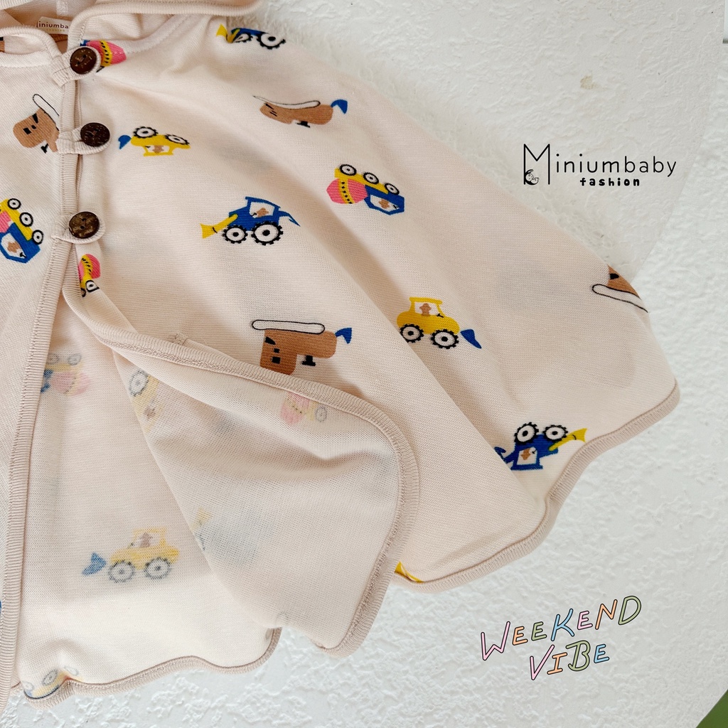 Áo choàng chống nắng cho bé trai, gái  miniumbabyfashion, kiểu cánh dơi trẻ em chất cotton-ACKLCAM