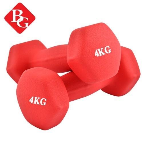 Ảnh BG-Cặp tạ tay 4KG ĐỎ cao cấp lõi Thép đặc bọc caosu nhám Thái Lan 1