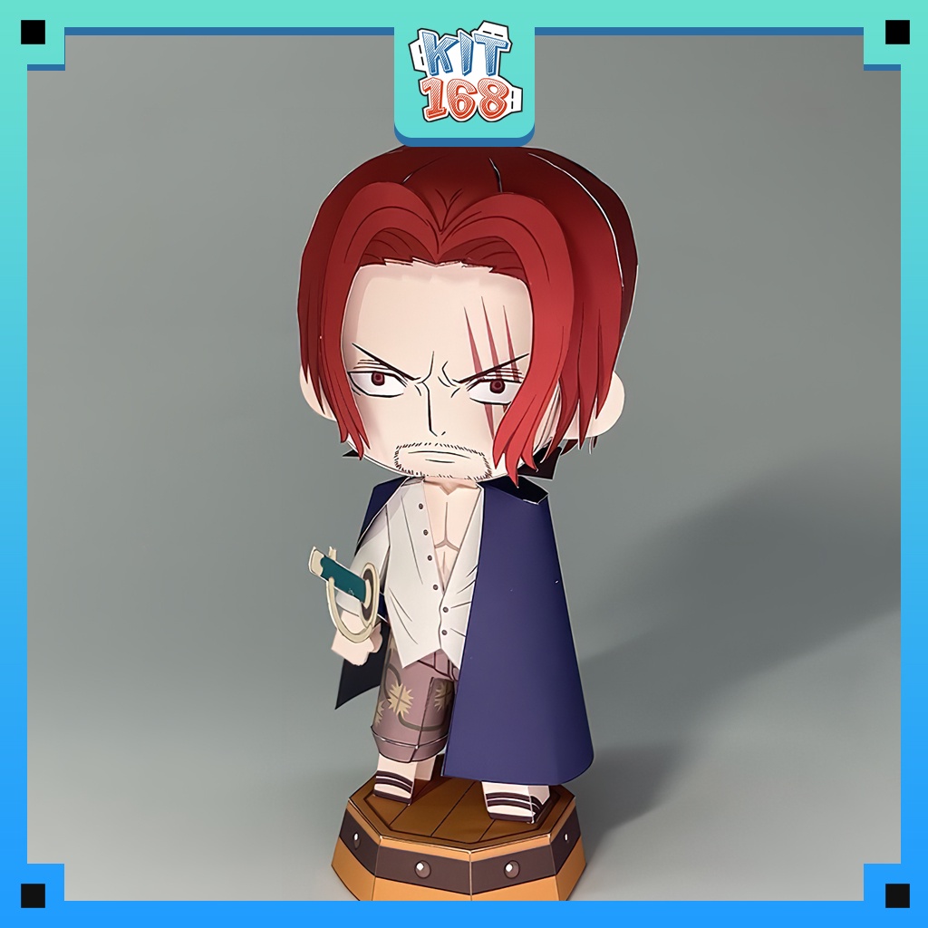 Mô hình giấy Anime Chibi Shanks ver 2 - One Piece + kit hộp trang trí ...