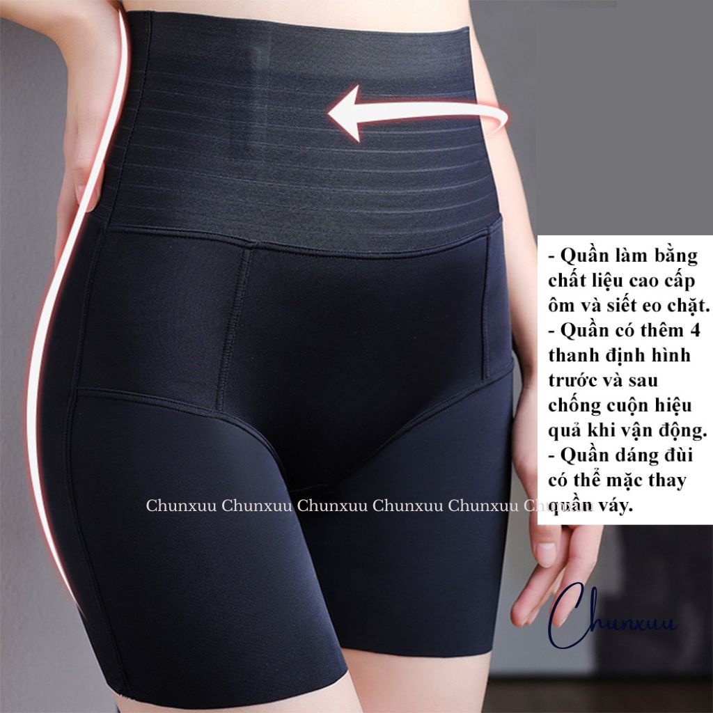 Đai Lưng Tiêu Chuẩn - Quần Gen Nịt Bụng Mặc Váy Đầm Body Cạp Cao Chunxuu Dáng Đùi Vải Su Lạnh Có 4 Nẹp Định Hình Eo -...