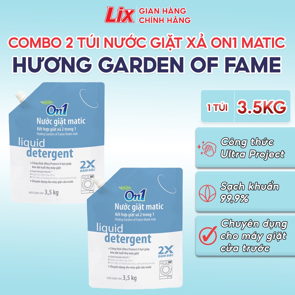 Ảnh Combo 2 túi Nước giặt xả On1 Matic hương Garden Of Fame 3.5Kg/túi  2C-N7003 - Sạch khuẩn, khử mùi cho máy giặt cửa trước 1