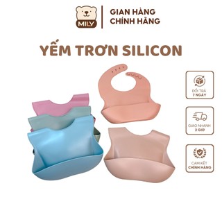 Yếm ăn dặm chính hãng Mily silicon mềm,  không BPA, không chì.