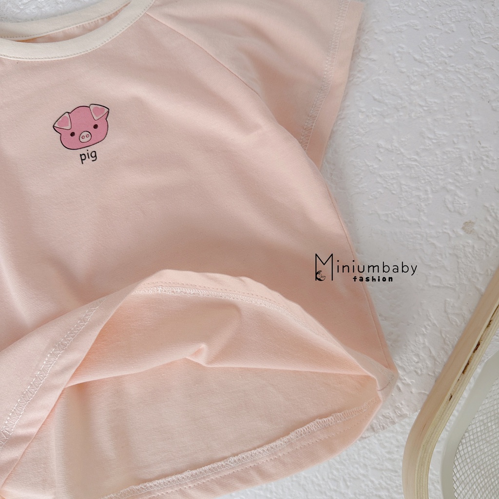 Áo in gấu phong cách cho bé trai, bé gái, chất liệu cotton mềm mát, thấm hút miniumbaby A1934-A1428