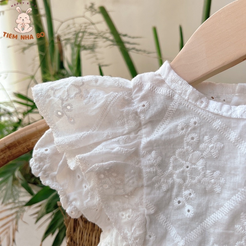 Bodysuit ren cánh tiên thêu hoa nổi cho bé từ 5-11kg Tiệm Nhà Bơ