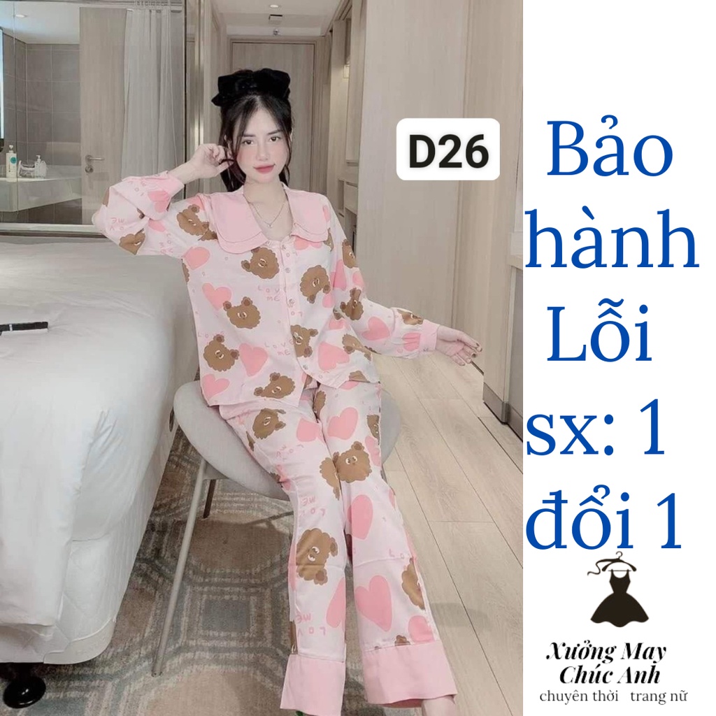  co big size mua 6 bo tang 1 bo bo do ngu nu pijama tay dai quan dai mac thoang mat thoi trang xuongmaypijamachucanh