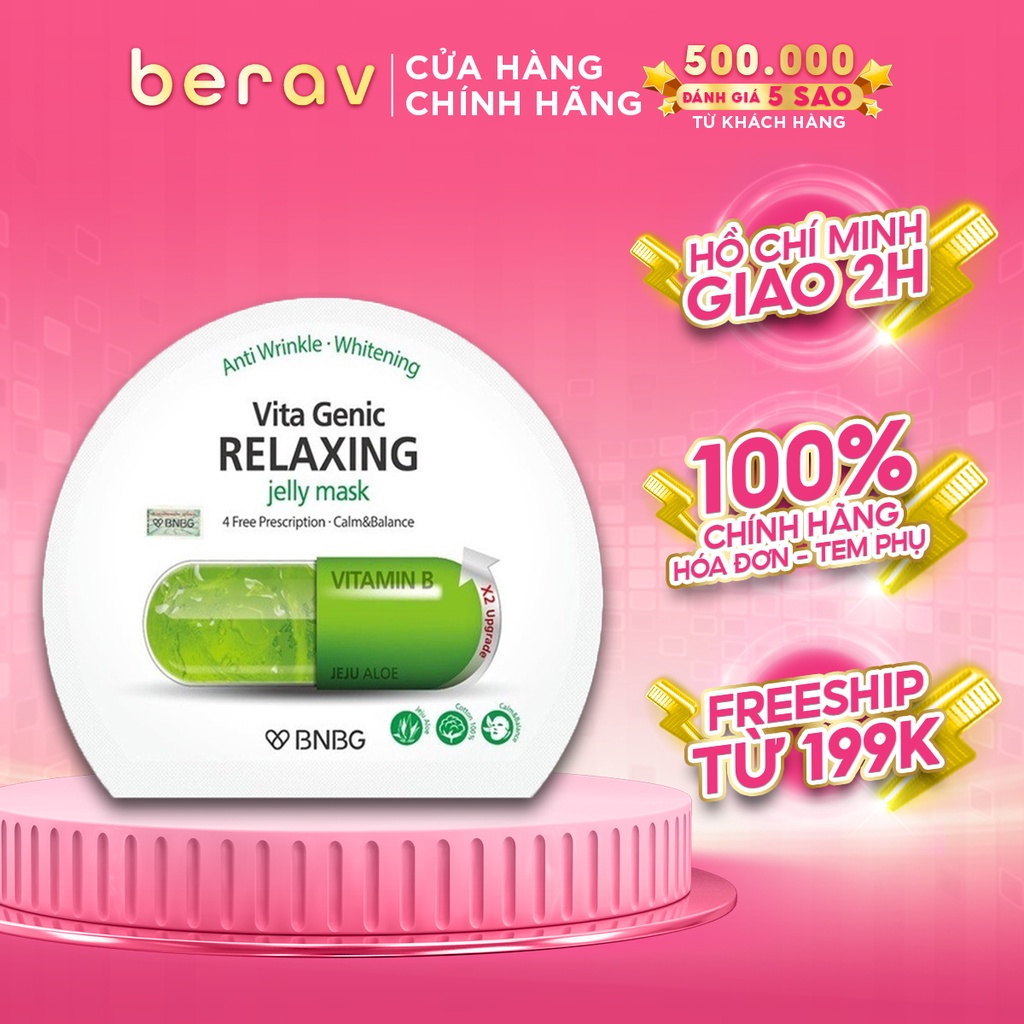 Bộ 5 Mặt Nạ BNBG dưỡng da thư giãn và phục hồi Vitamin B Relaxing Jelly Mask 30ml x5