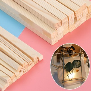10 thanh gỗ thông vuông kích thước 1cm nhiều kích thước làm mô hình, thủ công, đồ chơi, trang trí
