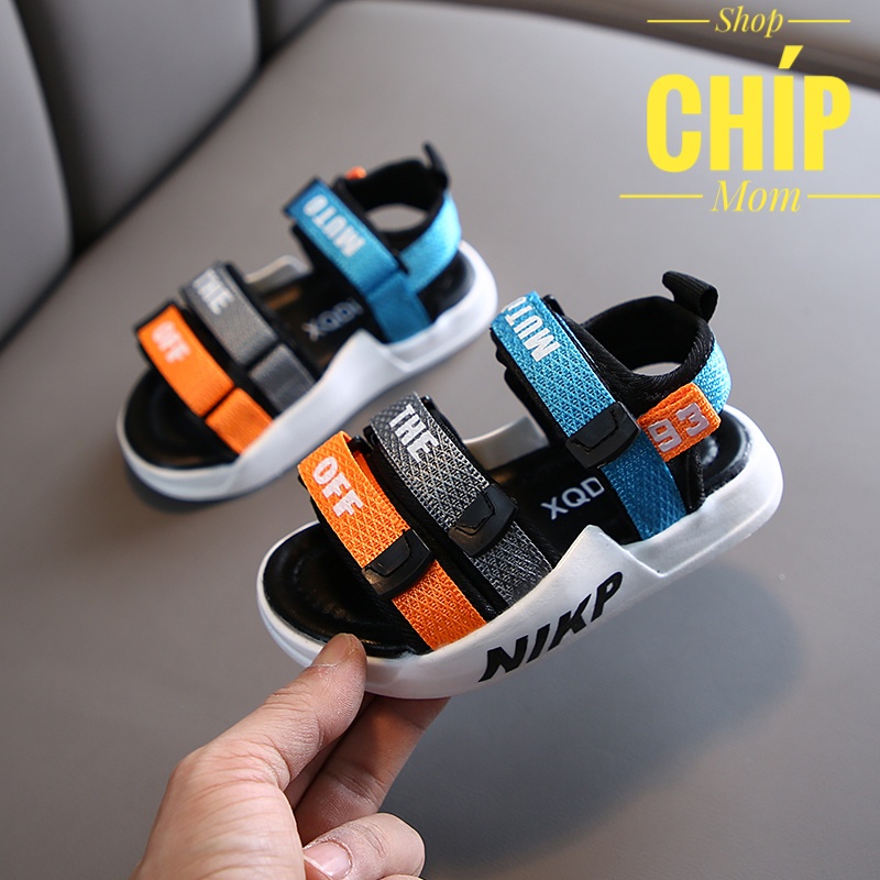 sandal bé trai dép quai hậu cho bé gái đi học siêu nhẹ từ 1 tuối QCCC full hộp 3 quai nhiều màu sắc 19-8 ( ảnh thật)