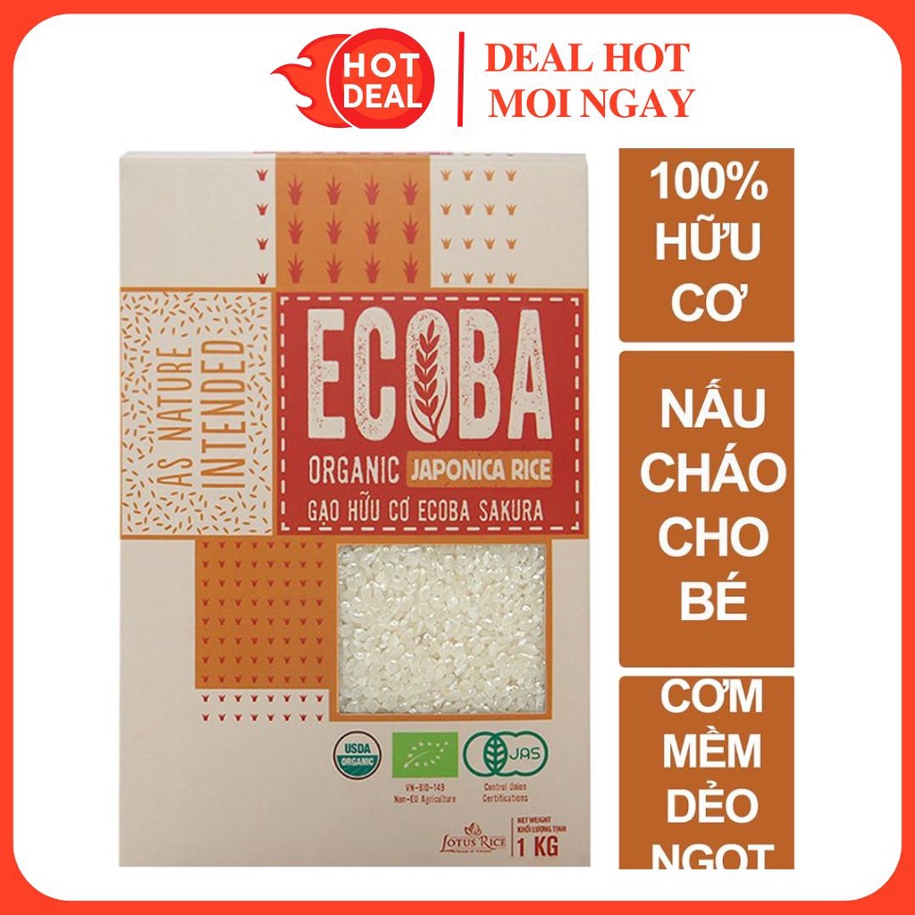 Gạo Organic ECOBA Sakura Hộp 1KG | Shopee Việt Nam